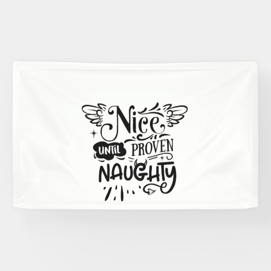 Kerstmis leuk tot het naughty blijkt Funny Santa Spandoek (Horizontaal)