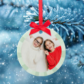 Kerstmis Leuke Foto Groene Whimsical Plezier Keramisch Ornament