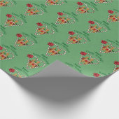 Kerstmis Leuke Gingerbread Candy Cane Gepersonalis Cadeaupapier (Hoek)