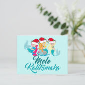Kerstmis Leuke Hawaiiaan van de Meermin van Feestdagenkaart (Staand voorkant)