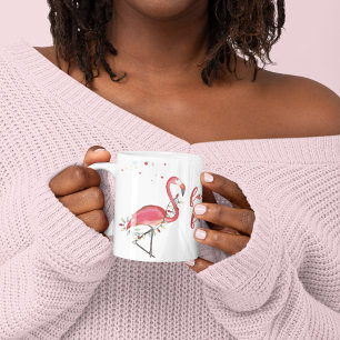 Kerstmis Leuke Kalligrafie Roze Flamingo Quote Koffiemok