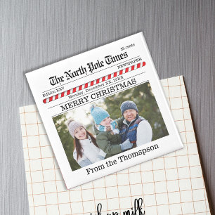 Kerstmis Leuke Leuke Typografie Krantenontwerp Magneet