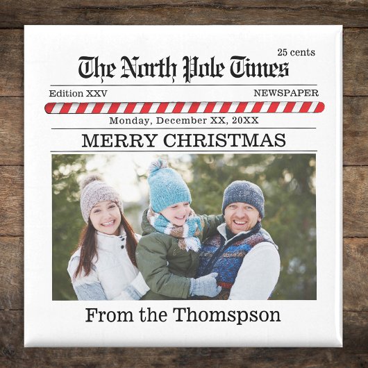 Kerstmis Leuke Leuke Typografie Krantenontwerp Magneet