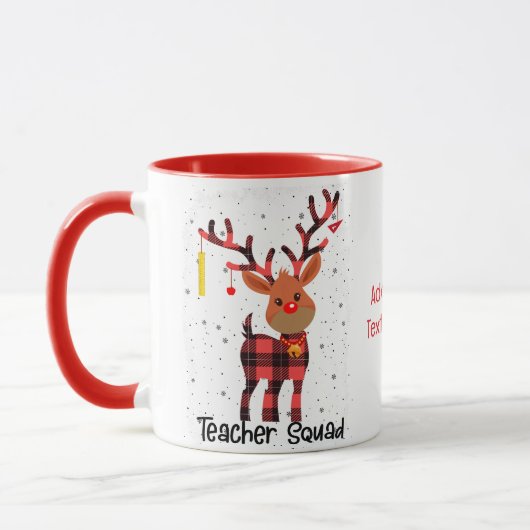 Kerstmis Leukste Leraar Rendier Team Grappig Mok (Links)