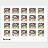 Kerstmis - Lhasa Apso - Muffie Vierkante Sticker (Vel)