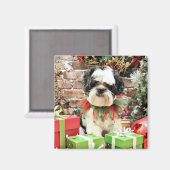Kerstmis - Lhasa Apso - Parker Magneet (Voorkant / Achterkant)