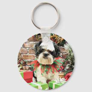 Kerstmis - Lhasa Apso - Parker Sleutelhanger