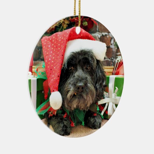 Kerstmis - Lhasa Apso - Pixie Keramisch Ornament (Rechts)