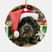Kerstmis - Lhasa Apso - Pixie Keramisch Ornament (Voorkant)