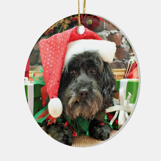 Kerstmis - Lhasa Apso - Pixie Keramisch Ornament (Links)