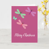 Kerstmis Libellen Kaart (Gele Bloem)