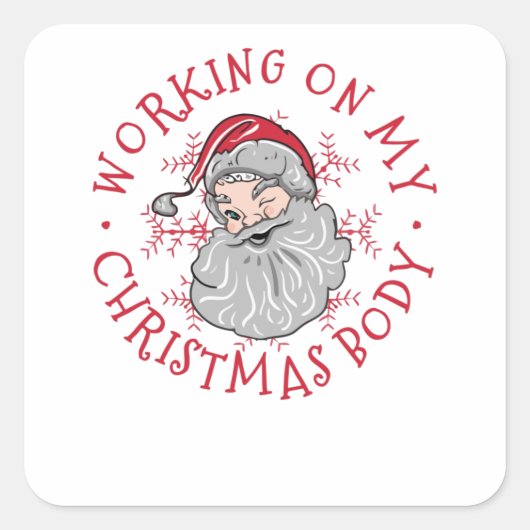 Kerstmis lichaam vierkante sticker (Voorkant)