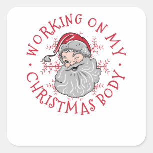 Kerstmis lichaam vierkante sticker