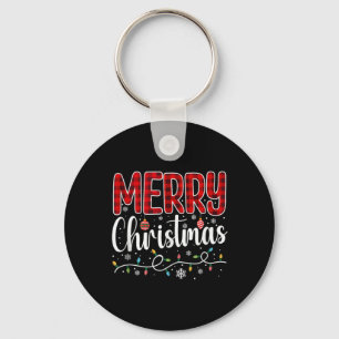 Kerstmis Lichtjes Kerstman Hoed Grappig Kerst Fami Sleutelhanger