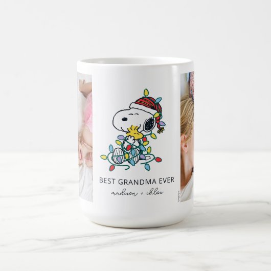 Kerstmis Liefde en Lichten - Beste Oma Foto Koffiemok (Center)