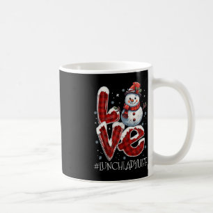 Kerstmis Liefde Sneeuwman Lunch Lady Life Fun Xmas Koffiemok