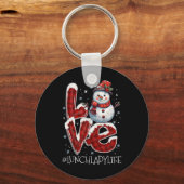 Kerstmis Liefde Sneeuwman Lunch Lady Life Fun Xmas Sleutelhanger (Voorkant)