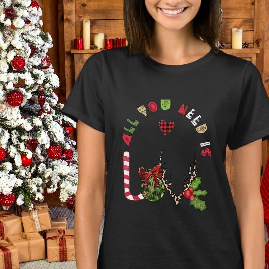 Kerstmis Liefde T-shirt – Ornament & Geweien
