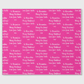 Kerstmis liefde van de kerstman gepersonaliseerd h cadeaupapier (Vlak)