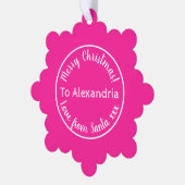 Kerstmis liefde van de kerstman gepersonaliseerd h ornament kaart (Links)