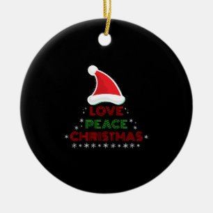 Kerstmis - Liefde, Vrede, Kerstmis - Kerstmis Keramisch Ornament