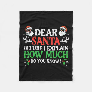 Kerstmis Lieve Kerstman, hoeveel weet u van kerstv Fleece Deken