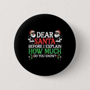 Kerstmis Lieve Kerstman, hoeveel weet u van kerstv Ronde Button 5,7 Cm