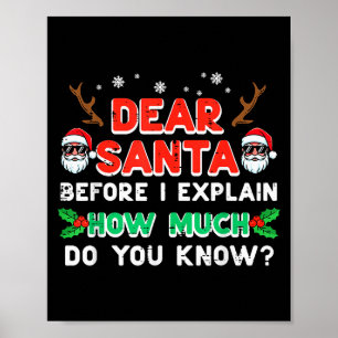 Kerstmis Lieve Kerstman Voor Ik Uitleggen Grappige Poster