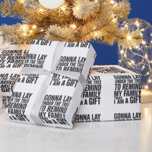 Kerstmis ligt onder de kerstboom Xmas Familie Cadeaupapier