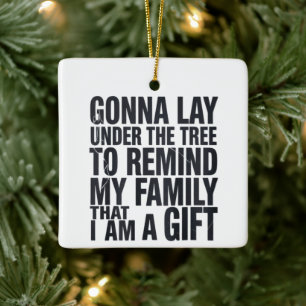 Kerstmis ligt onder de kerstboom Xmas Familie  Keramisch Ornament