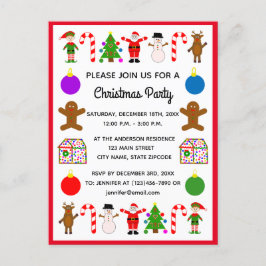 Kerstmis Lijst #2 Uitnodiging Briefkaart