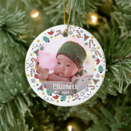 Kerstmis Lijst Baby's Foto Keramisch Ornament