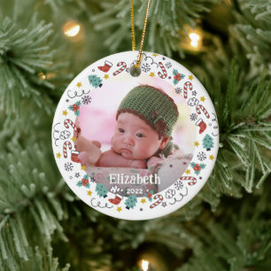 Kerstmis Lijst Baby's Foto Keramisch Ornament