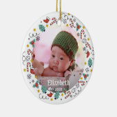 Kerstmis Lijst Baby's Foto Keramisch Ornament (Rechts)