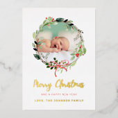 Kerstmis Lijst Folie feestdag Kaart (Voorkant)