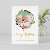 Kerstmis Lijst Folie feestdag Kaart (Staand Voorkant)