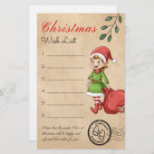 Kerstmis - Lijst met feestdagen - Retro Briefpapier (Voorkant / Achterkant)