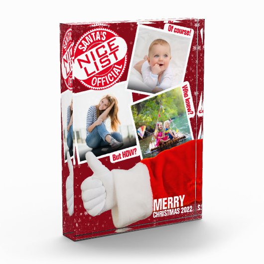 Kerstmis | Lijst van Nice van Santa | 3-Fotocollag Fotoblokken (Links)
