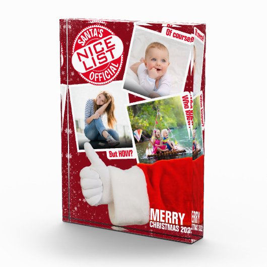 Kerstmis | Lijst van Nice van Santa | 3-Fotocollag Fotoblokken (Rechts)