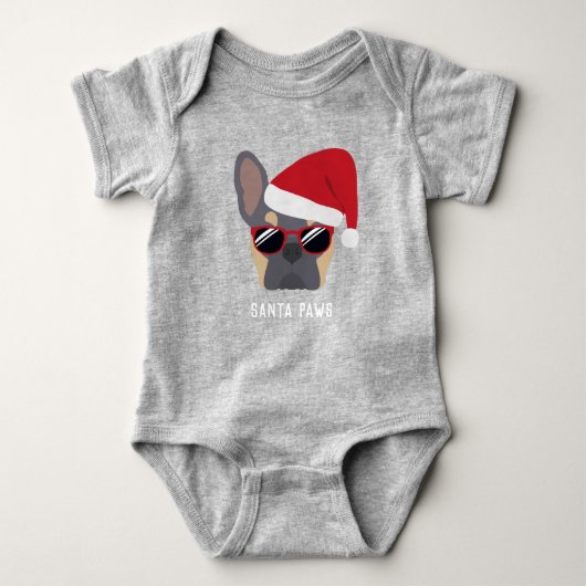 Kerstmis Lila en Tan French Bulldog Romper (Voorkant)