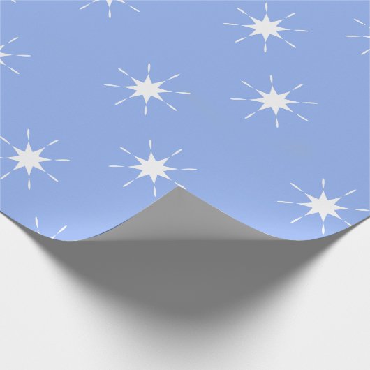 Kerstmis lila en wit met sterren cadeaupapier (Hoek)