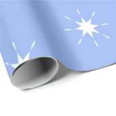 Kerstmis lila en wit met sterren cadeaupapier (Rol Hoek)