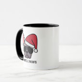 Kerstmis Lila Tan French Bulldog Mok (Voorkant links)