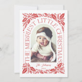 Kerstmis Little Christmas Berry Rood Foto Boog Feestdagenkaart (Voorkant)