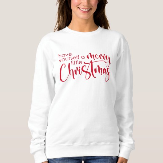 Kerstmis Little Christmas Rode Script Trui (Voorkant)