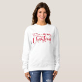 Kerstmis Little Christmas Rode Script Trui (Voorkant volledig)