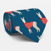 Kerstmis Llama Cute Stropdas (Opgerold)