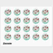 Kerstmis, Llama, Kitten en Mouse Holiday Ronde Sticker (Vel)