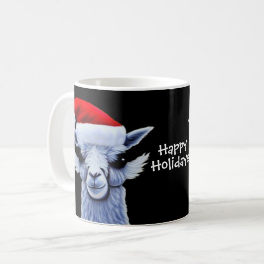 Kerstmis Llama met een kerstPet Mok (Voorkant links)