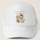 Kerstmis Llama Trucker Hat Pet (Voorkant)